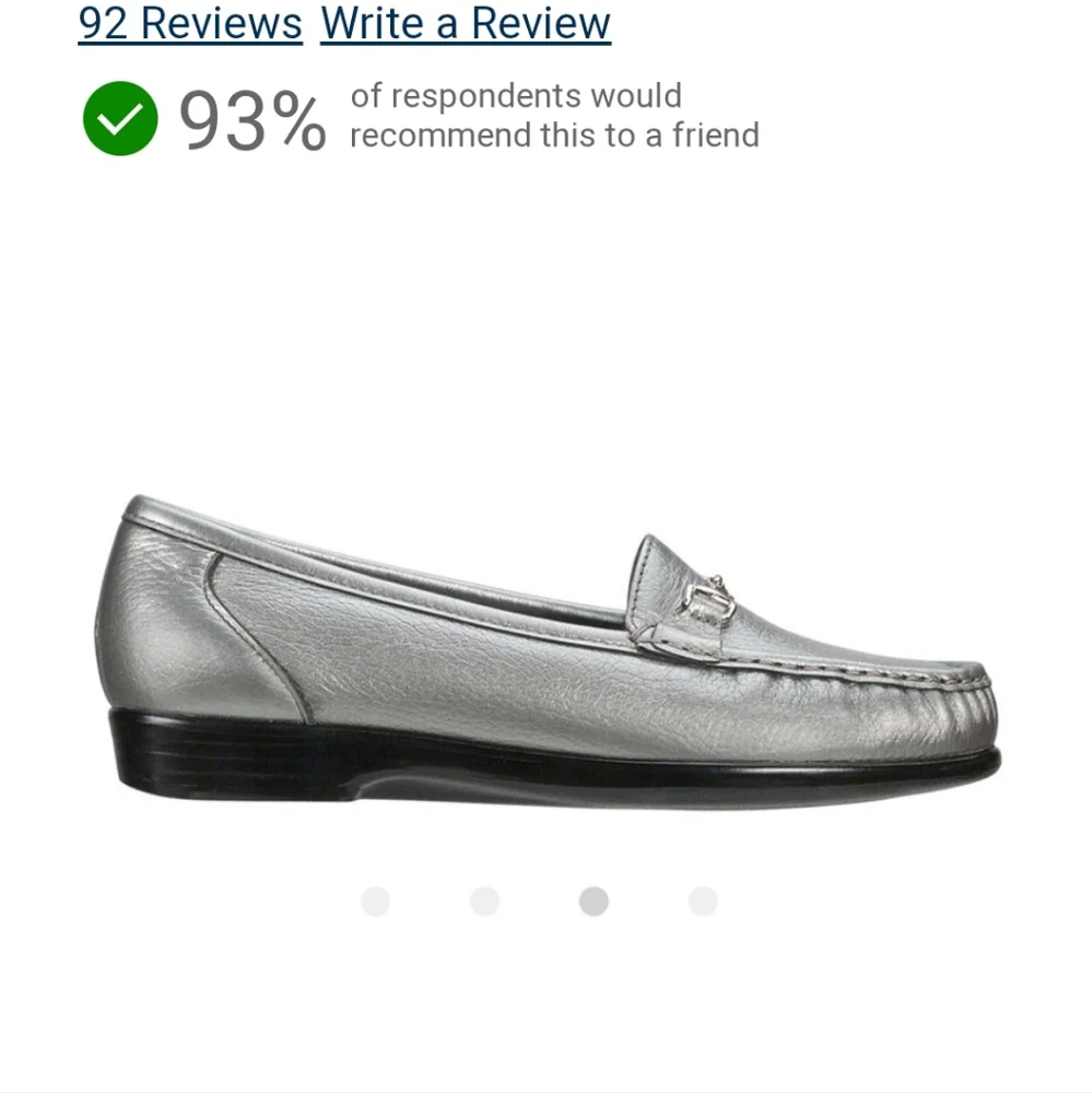 SAS Metro‎ Pewter Leather Loafer With Horsebit Detail